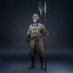 Medieval Soldier Axe- Rigged