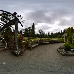 Path in Garden with Flowers