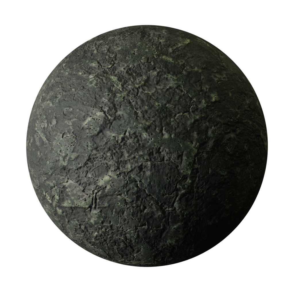 Black mossy rock | FREE rock materials | BlenderKit