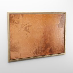 Modern abstract painting with wooden frame
