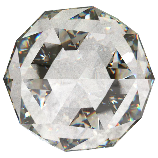 Realistic diamond material for 3D rendering in Blender with PBR settings for photorealistic glass textures.