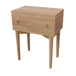 Modern wooden 3D table model with high-resolution textures, compatible with Blender for virtual staging.