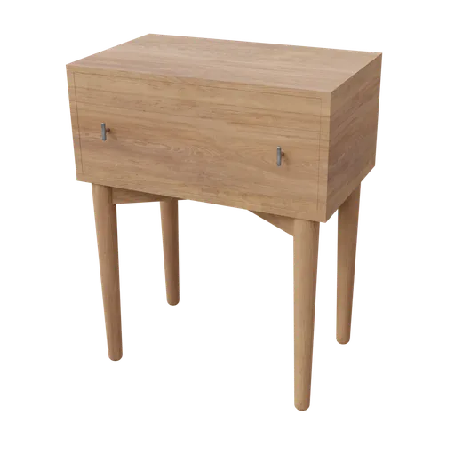 Modern wooden 3D table model with high-resolution textures, compatible with Blender for virtual staging.