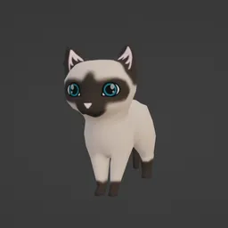 Low Poly Cat European