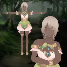 Anime Elf Girl (Rigged/Animated)