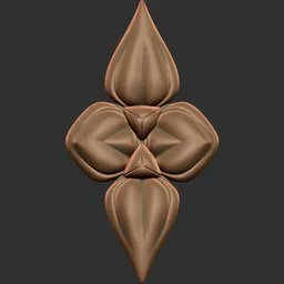 Detailed ornamental 3D model sculpting with ER Ornament Brush 53 for Blender.