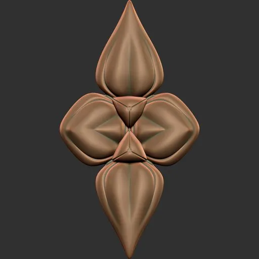 Detailed ornamental 3D model sculpting with ER Ornament Brush 53 for Blender.