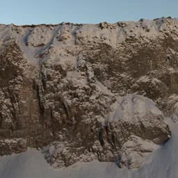 Winter Rock Mountain Cliff Scan