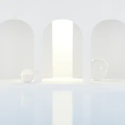 Minimalist Dreamcore Arch Scene