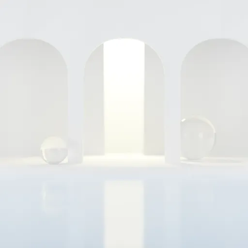 Minimalist Dreamcore Arch Scene