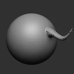 3D sculpting brush imprint of a detailed dragon tongue for creature modeling in Blender.