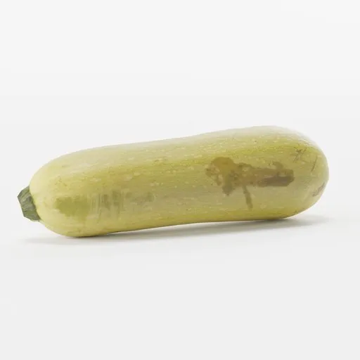 Photorealistic 3D courgette model with high-resolution textures, ready for Blender rendering and animation.