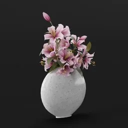 Pink Lily Stone Vase