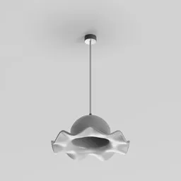 "Stylish 3D model of a ceiling light named 'Lamp 3', inspired by Carpoforo Tencalla and Auseklis Ozols. Featuring a unique design with low spacial lighting and 1k textures, created using Blender 3D software."