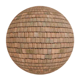 Weathered clay roof tiles