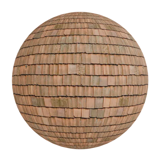 Weathered clay roof tiles