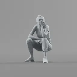 Lowpoly Female Sitting
