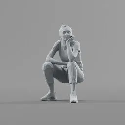 Lowpoly Female Sitting