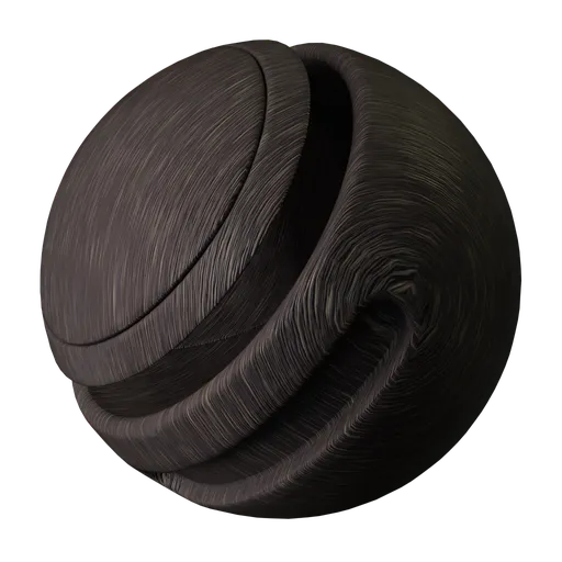 High-resolution Ebony Striated Wood PBR texture for 3D Blender, ideal for photorealistic rendering with procedural shader configuration.