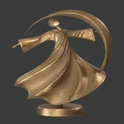 Dancing human brass statue