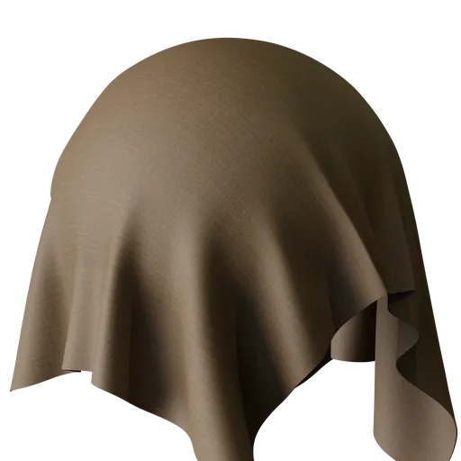 High-resolution PBR brown fabric texture for 3D modeling in Blender and other software.
