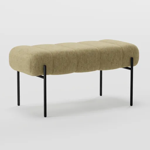 Yellow cloth bench