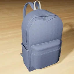 3D model of a realistic school bag with detailed textures, suitable for Blender rendering and animation.