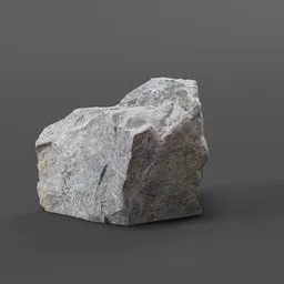 "High-resolution 3D model of a Huge Stone found at Mendlovo namesti in Blender 3D software. The rock sits on a grey surface and features realistic digital drawing inspired by David Budd. Untextured with occasional small rubble for added detail."