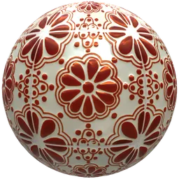 Red Floral Ceramic Tile