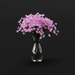 Pink Wildflower Glass Vase