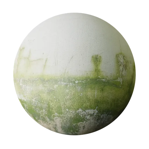 Mossy Old White Painterd Wall