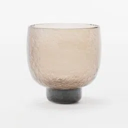 Detailed 3D rendering of a textured drinking glass, compatible with Blender, showcasing lighting and materials.