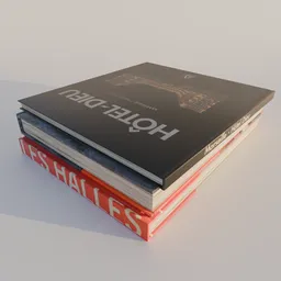 High-quality 3D rendered model of stacked books in various colors, compatible with Blender, ideal for digital libraries.