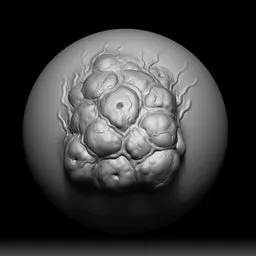 3D sculpting brush creating parasite egg textures for Blender modeling