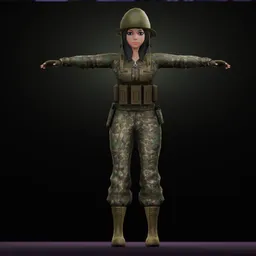 Female Soldier  Military Character