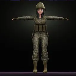 Female Soldier  Military Character