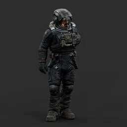 Astronaut Relax Pose Dark Suit