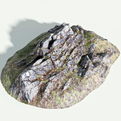 Detailed low-poly 3D cambrian rock model suitable for Blender rendering and landscape scenes.