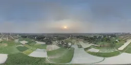 Sunset Over Rural & Urban Landscape