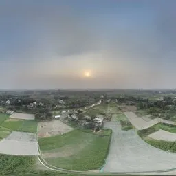 Sunset Over Rural & Urban Landscape