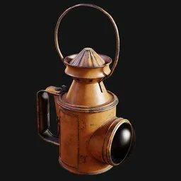 1890s Bullseye Police Lantern Orange