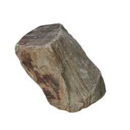 Realistic 3D stone model with high-quality textures, suitable for Blender rendering and environmental scenes.