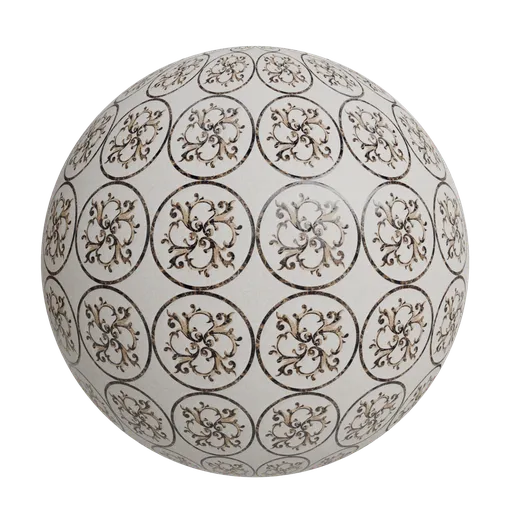 Custom waterjet marble medallion