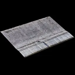 Detailed 3D model texture of a river dike for Blender modeling and exterior simulations.