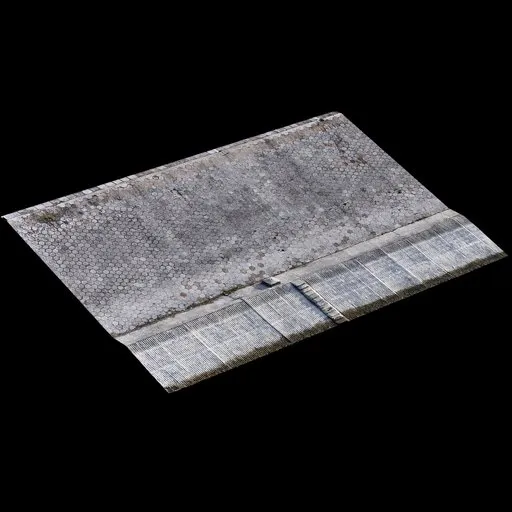 Detailed 3D model texture of a river dike for Blender modeling and exterior simulations.