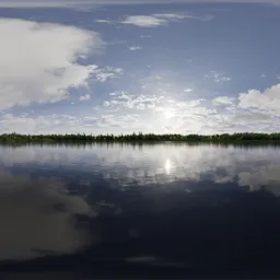 Blue Sunny Sky with Trees