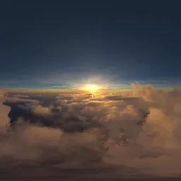 Aerial  above Clouds Sunset