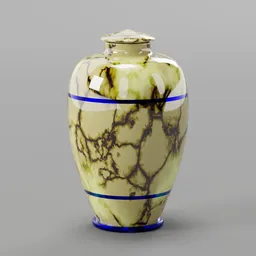 Luxury Ivory Ceramic Blue Gold Accent