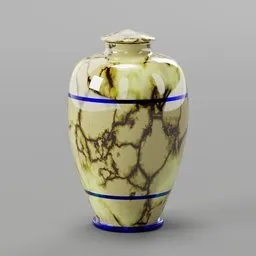 Luxury Ivory Ceramic Blue Gold Accent