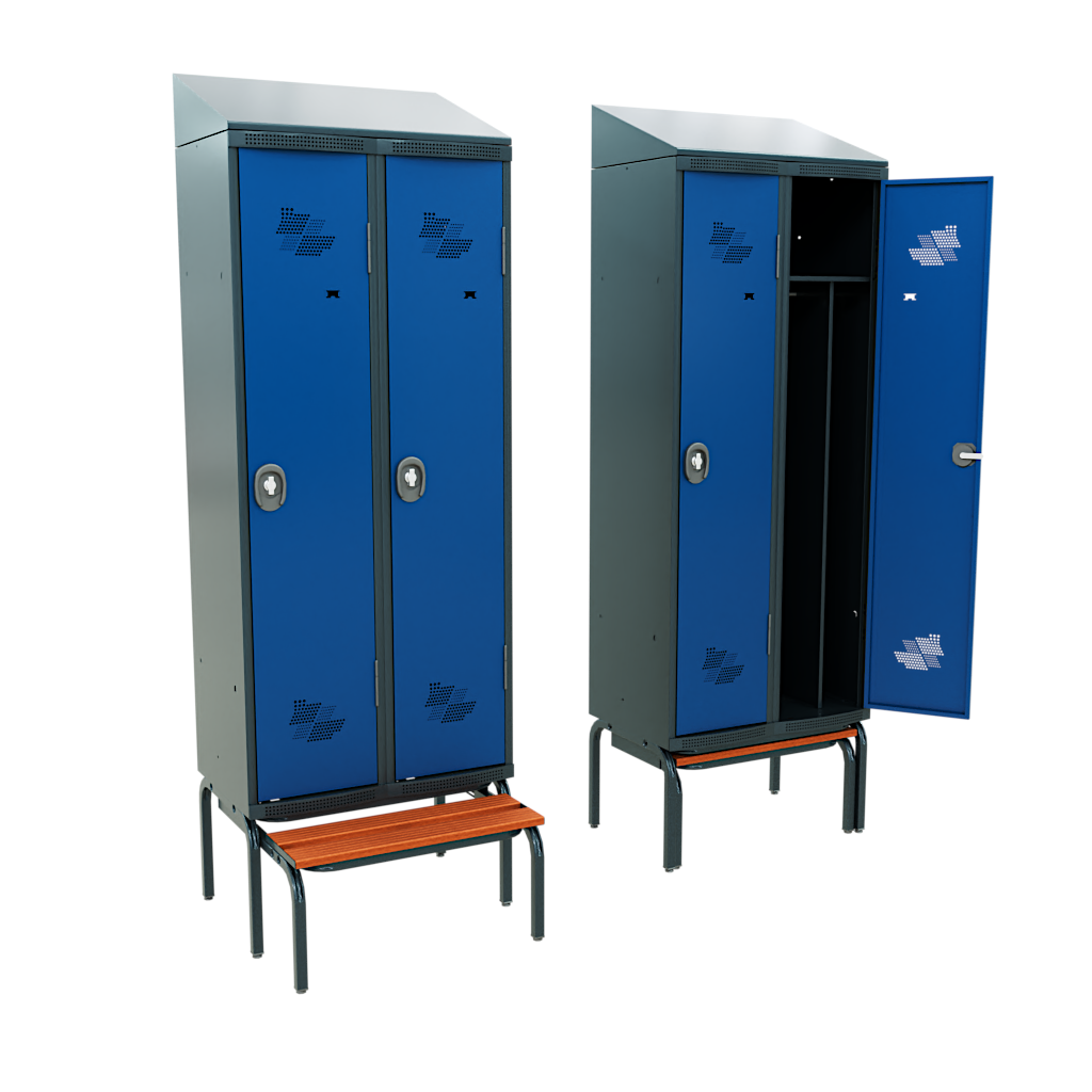 Simple metallic locker 400mm/2 element | Cabinets models | Blendkit